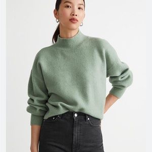 & Other Stories Green mock neck sweater